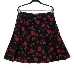 Vintage YVES SAINT LAURENT Skirt~M W33” FRANCE Floral Wrap Pleated Jewel-Buttons